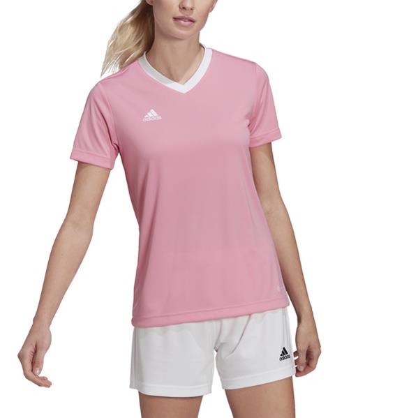 adidas Entrada 22 Womens Semi Pink Glow/White Football Shirt